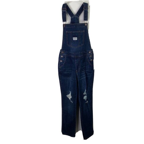 Wallflower High Rise Overalls S Small Instavintage Loose Fit Denim Blue Clarke - Picture 1 of 6